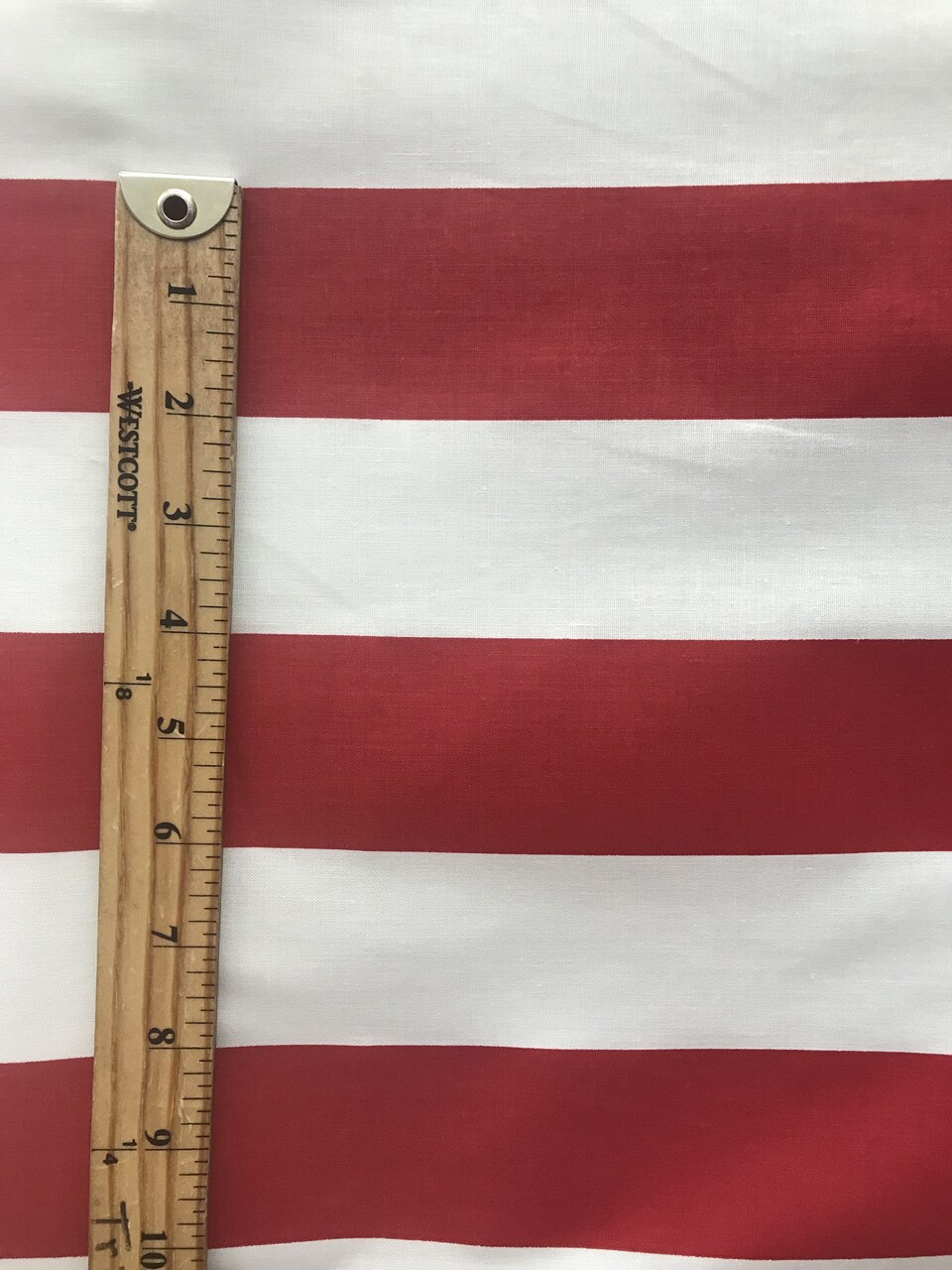 1 Yard Red And White 2 Inch Striped Poly Cotton Fabric For Crafts Costumes And Decor 59/60 Inch Wide